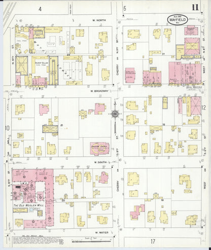 Sanborn Fire Insurance Map from Mayfield, Graves County, Kentucky (1910), Sheet #0011 - Complete Map Set gallery image, historic Sanborn map, vintage wall art, Kentucky Kentucky