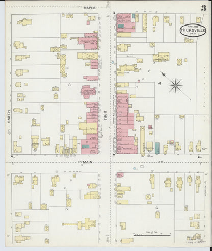 Sanborn Fire Insurance Map from Hicksville, Defiance County, Ohio (1893), Sheet #0003 - Complete Map Set gallery image, historic Sanborn map, vintage wall art, Ohio Ohio