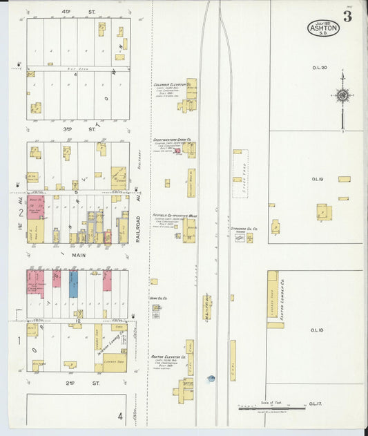 Sanborn Fire Insurance Map from Ashton, Spink County, South Dakota (1921), Sheet #0003 - Historic Sanborn Fire Insurance Map Print, vintage old map wall art, antique decor, genealogy gift, South Dakota South Dakota map