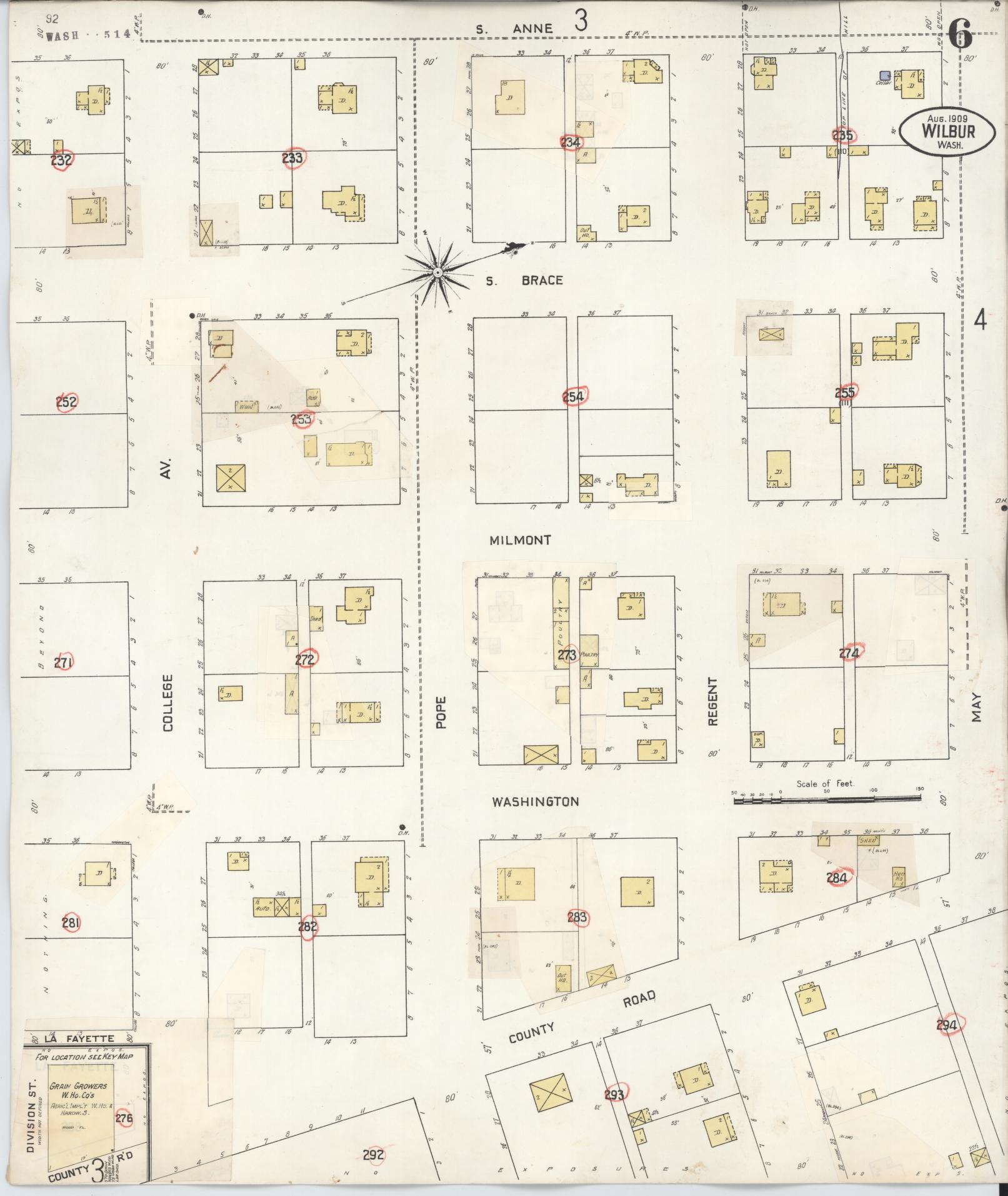 Sanborn Fire Insurance Map from Wilbur, Lincoln County, Washington (1930), Sheet #0006 - Complete Map Set gallery image, historic Sanborn map, vintage wall art, Washington Washington