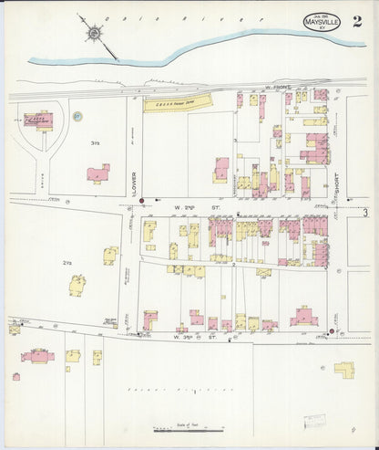 Sanborn Fire Insurance Map from Maysville, Mason County, Kentucky (1914), Sheet #0002 - Complete Map Set gallery image, historic Sanborn map, vintage wall art, Kentucky Kentucky