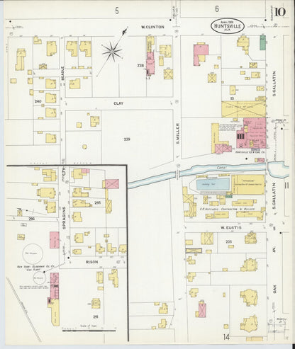 Sanborn Fire Insurance Map from Huntsville, Madison County, Alabama (1908), Sheet #0010 - Complete Map Set gallery image, historic Sanborn map, vintage wall art, Alabama Alabama
