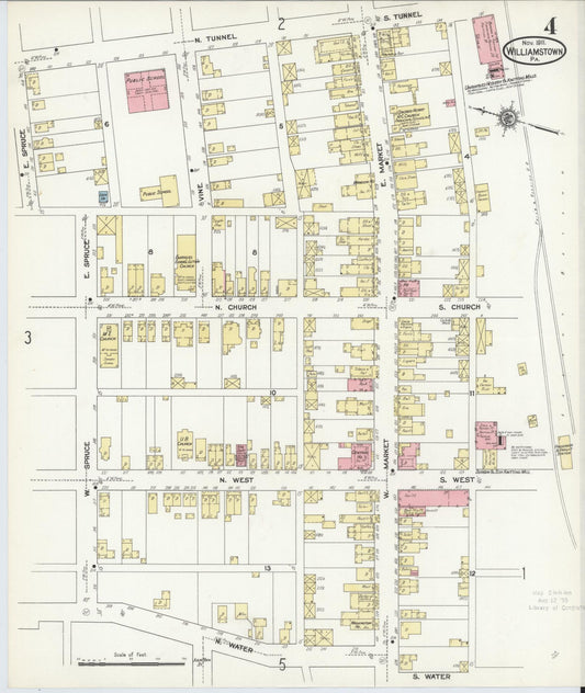 Sanborn Fire Insurance Map from Williamstown, Dauphin County, Pennsylvania (1911), Sheet #0004 - Historic Sanborn Fire Insurance Map Print, vintage old map wall art, antique decor, genealogy gift, Pennsylvania Pennsylvania map
