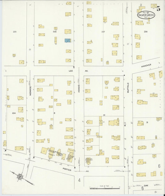 Sanborn Fire Insurance Map from Silver Creek, Chautauqua County, New York (1913), Sheet #0005 - Historic Sanborn Fire Insurance Map Print, vintage old map wall art, antique decor, genealogy gift, New York New York map