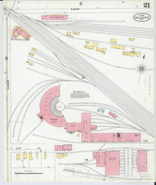 Sanborn Fire Insurance Map from Chillicothe, Ross County, Ohio (1900), Sheet #0021 - Historic Sanborn Fire Insurance Map Print, vintage old map wall art, antique decor, genealogy gift, Ohio Ohio map