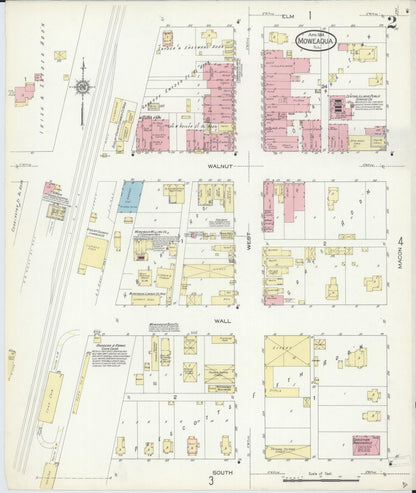 Sanborn Fire Insurance Map from Moweaqua, Shelby County, Illinois (1914), Sheet #0002 - Complete Map Set gallery image, historic Sanborn map, vintage wall art, Illinois Illinois