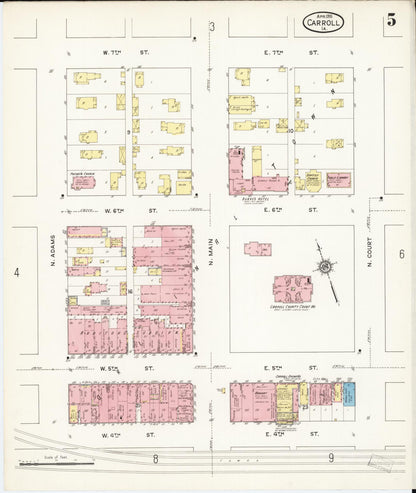 Sanborn Fire Insurance Map from Carroll, Carroll County, Iowa (1915), Sheet #0005 - Historic Sanborn Fire Insurance Map Print