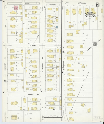 Sanborn Fire Insurance Map from Norwalk, Huron County, Ohio (1911), Sheet #0019 - Historic Sanborn Fire Insurance Map Print, vintage old map wall art, antique decor, genealogy gift, Ohio Ohio map