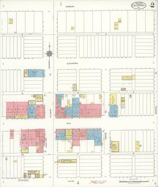 Sanborn Fire Insurance Map from Calipatria, Imperial County, California (1922), Sheet #0002 - Historic Sanborn Fire Insurance Map Print, vintage old map wall art, antique decor, genealogy gift, California California map