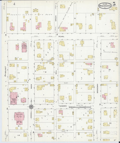 Sanborn Fire Insurance Map from Winchester, Scott County, Illinois (1914), Sheet #0005 - Complete Map Set gallery image, historic Sanborn map, vintage wall art, Illinois Illinois