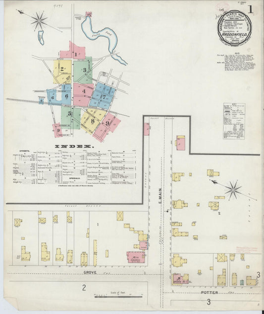 Sanborn Fire Insurance Map from Haddonfield, Camden County, New Jersey (1897), Sheet #0001 - Historic Sanborn Fire Insurance Map Print, vintage old map wall art, antique decor, genealogy gift, New Jersey New Jersey map
