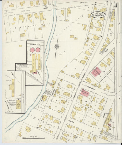 Sanborn Fire Insurance Map from Columbus Grove, Putnam County, Ohio (1911), Sheet #0004 - Complete Map Set gallery image, historic Sanborn map, vintage wall art, Ohio Ohio