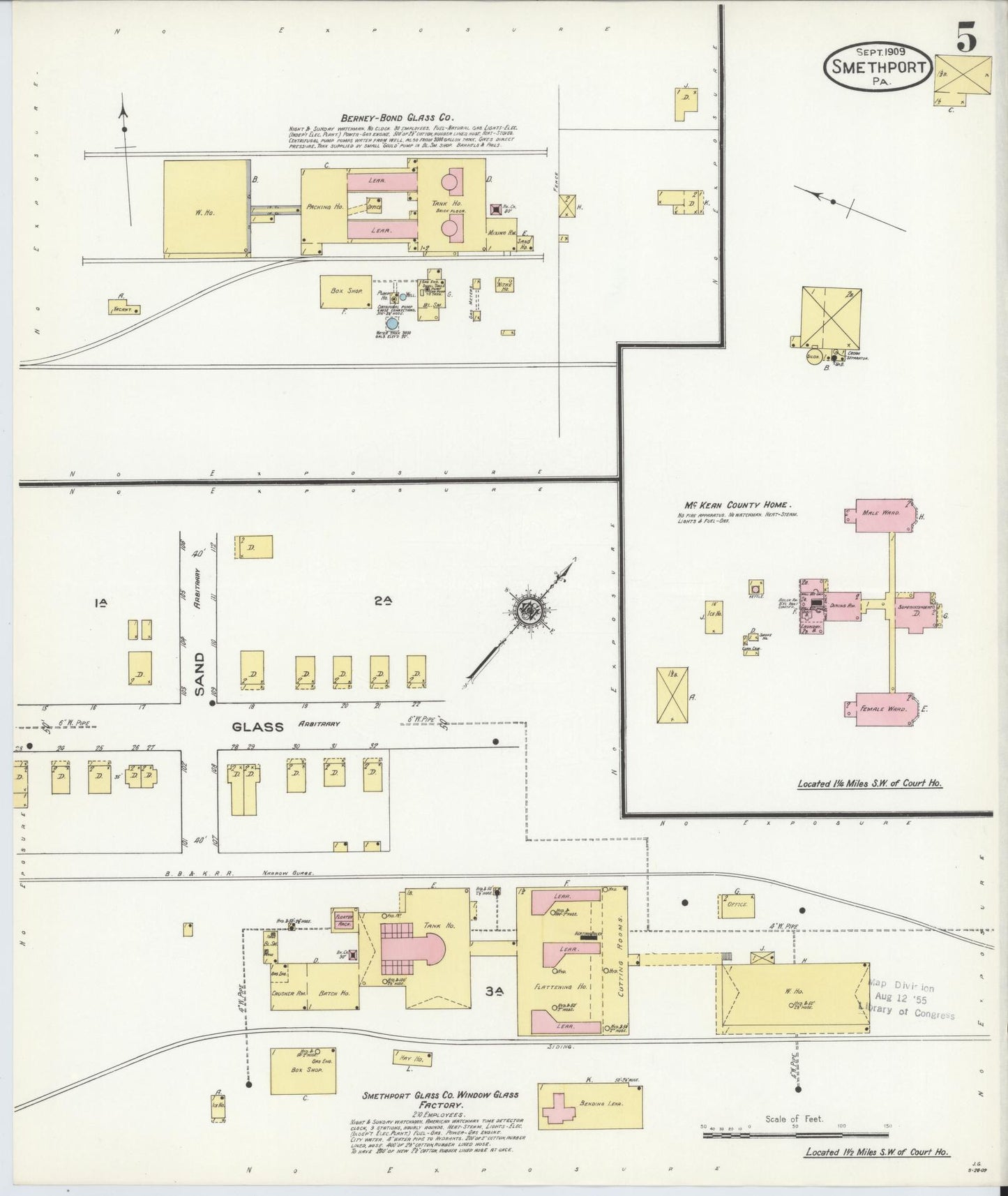 Sanborn Fire Insurance Map from Smethport, McKean County, Pennsylvania (1909), Sheet #0005 - Complete Map Set gallery image, historic Sanborn map, vintage wall art, Pennsylvania Pennsylvania