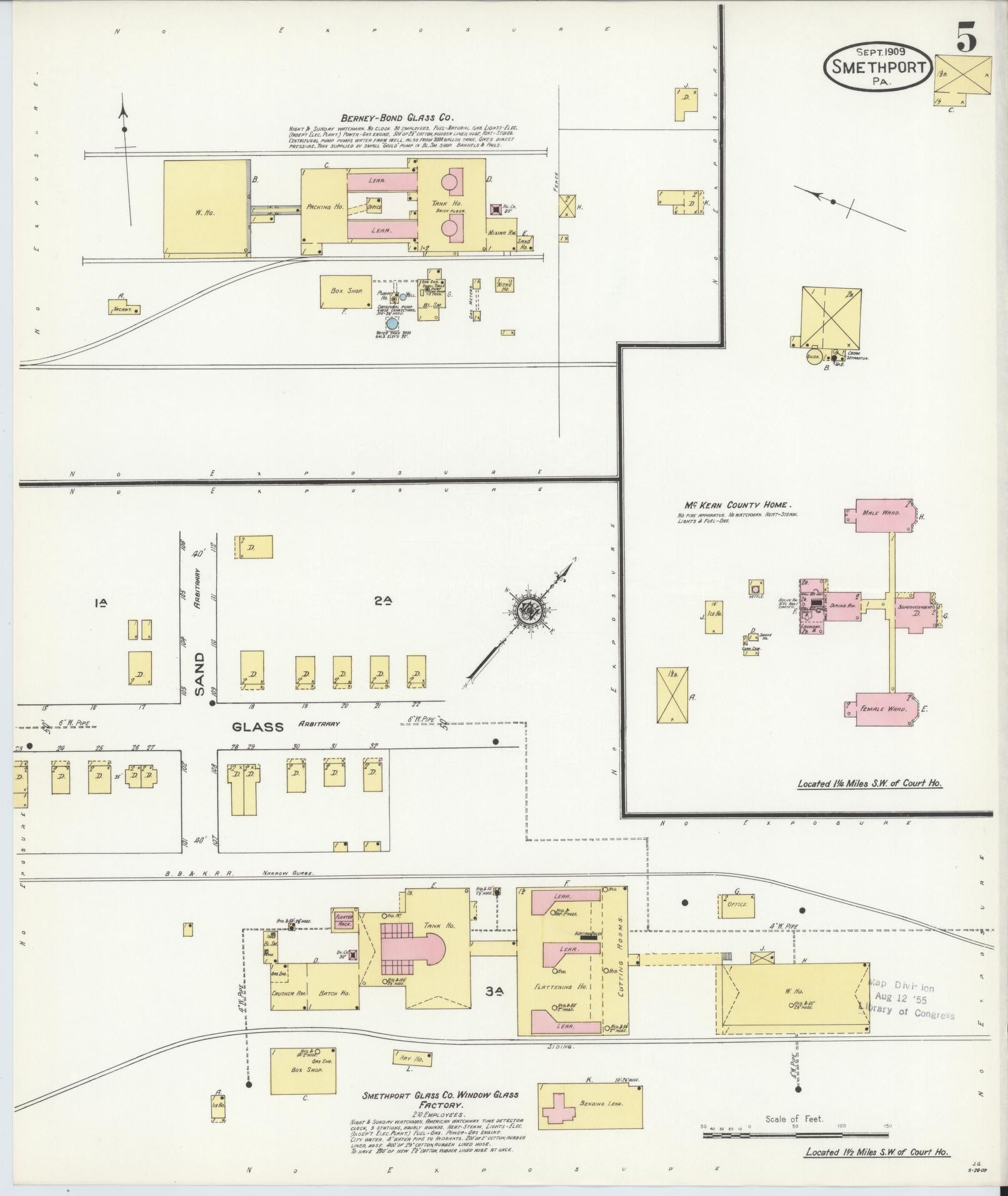 Sanborn Fire Insurance Map from Smethport, McKean County, Pennsylvania (1909), Sheet #0005 - Complete Map Set gallery image, historic Sanborn map, vintage wall art, Pennsylvania Pennsylvania