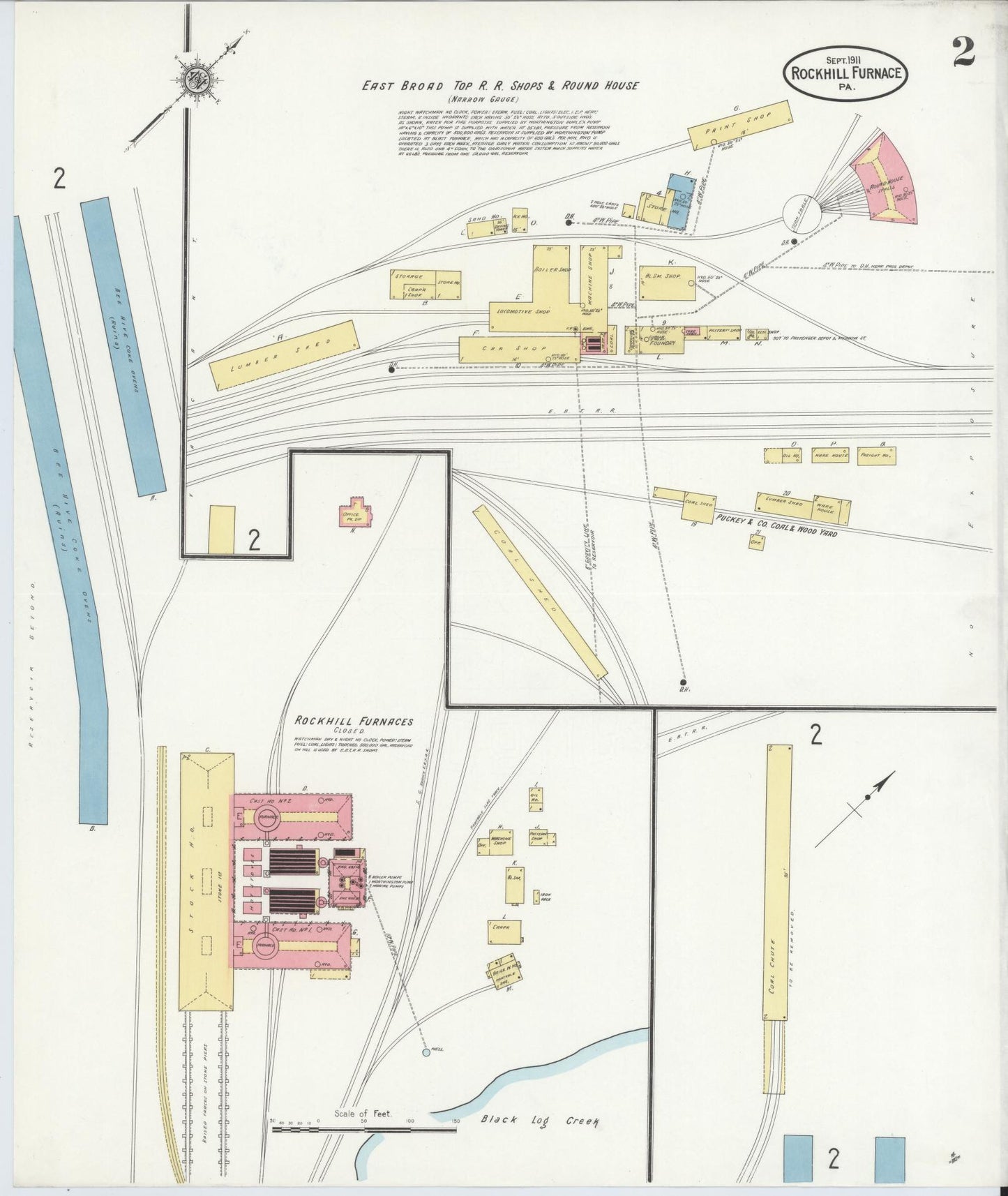 Sanborn Fire Insurance Map from Rockhill Furnace, Huntingdon County, Pennsylvania (1911), Sheet #0002 - Complete Map Set gallery image, historic Sanborn map, vintage wall art, Pennsylvania Pennsylvania