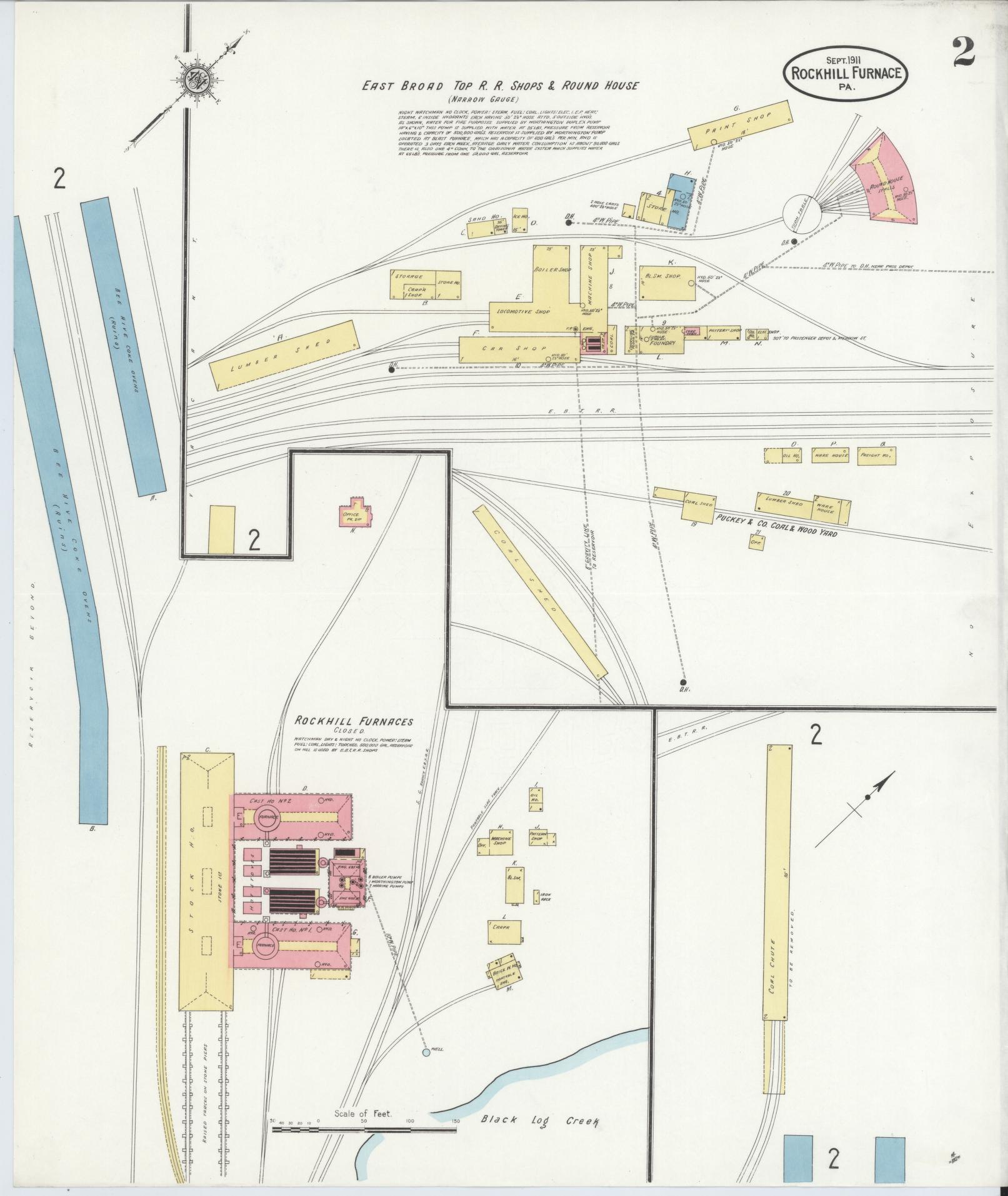 Sanborn Fire Insurance Map from Rockhill Furnace, Huntingdon County, Pennsylvania (1911), Sheet #0002 - Complete Map Set gallery image, historic Sanborn map, vintage wall art, Pennsylvania Pennsylvania