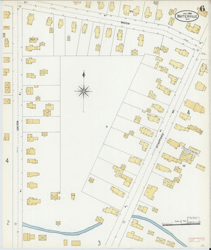 Sanborn Fire Insurance Map from Waterville, Oneida County, New York (1906), Sheet #0006 - Complete Map Set gallery image, historic Sanborn map, vintage wall art, New York New York