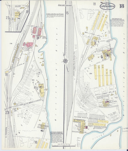 Sanborn Fire Insurance Map from Cape Girardeau, Cape Girardeau County, Missouri (1915), Sheet #0018 - Complete Map Set gallery image, historic Sanborn map, vintage wall art, Missouri Missouri
