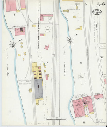 Sanborn Fire Insurance Map from Columbia, Lancaster County, Pennsylvania (1904), Sheet #0006 - Complete Map Set gallery image, historic Sanborn map, vintage wall art, Pennsylvania Pennsylvania