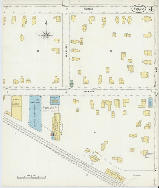 Sanborn Fire Insurance Map from Holley, Orleans County, New York (1898), Sheet #0004 - Historic Sanborn Fire Insurance Map Print, vintage old map wall art, antique decor, genealogy gift, New York New York map