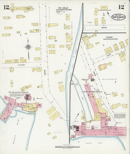 Sanborn Fire Insurance Map from Fort Edward, Washington County, New York (1924), Sheet #0012 - Complete Map Set gallery image, historic Sanborn map, vintage wall art, New York New York