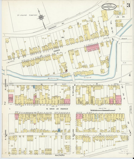 Sanborn Fire Insurance Map from Girardsville, Schuylkill County, Pennsylvania (1913), Sheet #0003 - Historic Sanborn Fire Insurance Map Print, vintage old map wall art, antique decor, genealogy gift, Pennsylvania Pennsylvania map