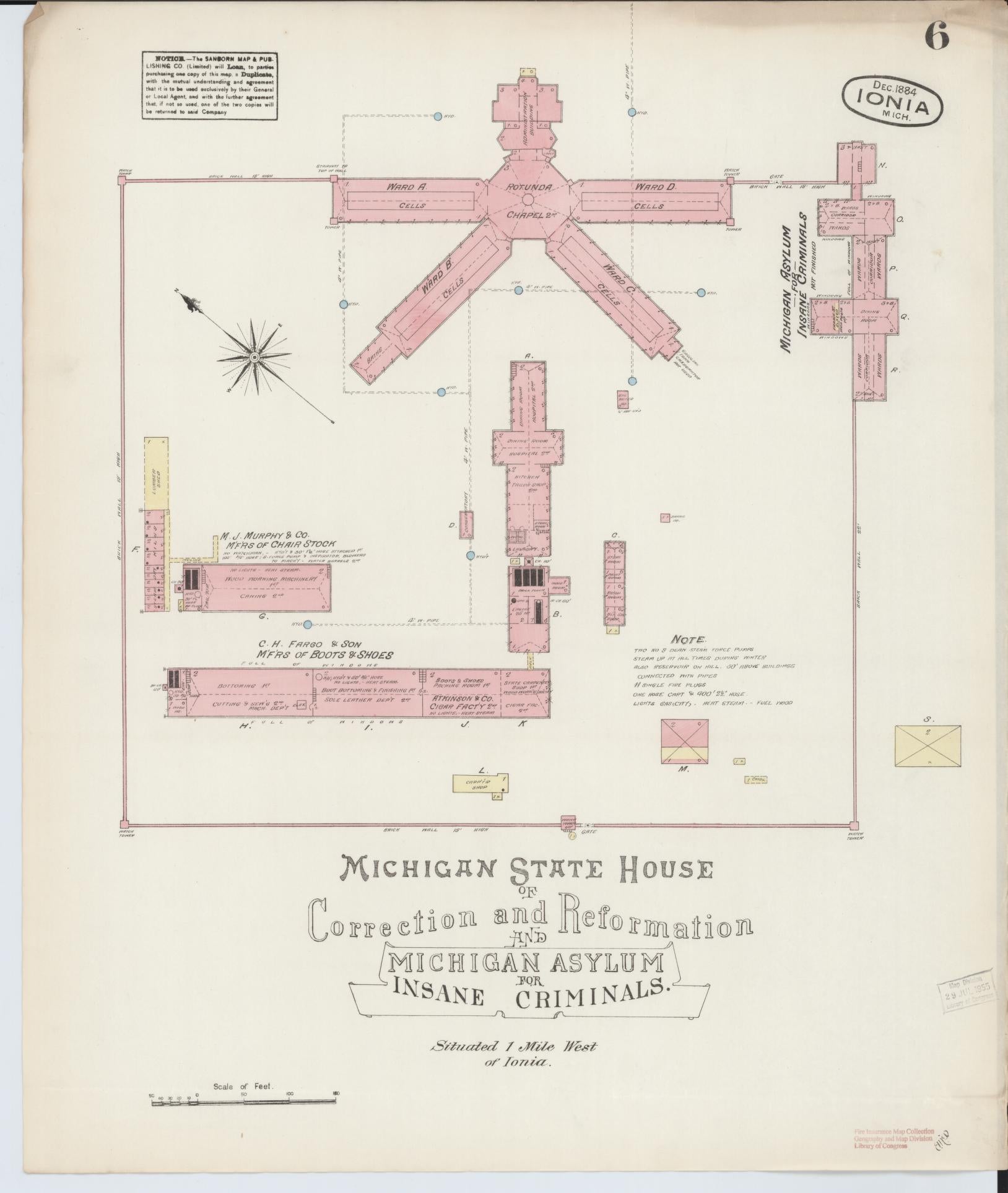 Sanborn Fire Insurance Map from Ionia, Ionia County, Michigan (1884), Sheet #0006 - Complete Map Set gallery image, historic Sanborn map, vintage wall art, Michigan Michigan