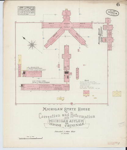 Sanborn Fire Insurance Map from Ionia, Ionia County, Michigan (1884), Sheet #0006 - Complete Map Set gallery image, historic Sanborn map, vintage wall art, Michigan Michigan