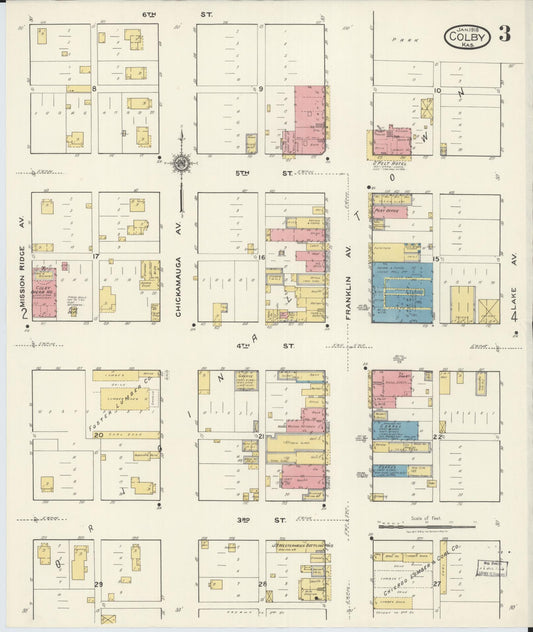 Sanborn Fire Insurance Map from Colby, Thomas County, Kansas (1918), Sheet #0003 - Historic Sanborn Fire Insurance Map Print, vintage old map wall art, antique decor, genealogy gift, Kansas Kansas map