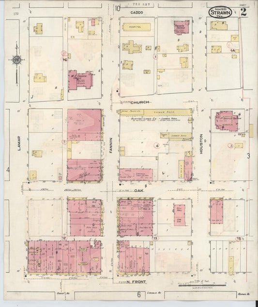 Sanborn Fire Insurance Map from Strawn, Palo Pinto County, Texas (1944), Sheet #0002 - Historic Sanborn Fire Insurance Map Print, vintage old map wall art, antique decor, genealogy gift, Texas Texas map