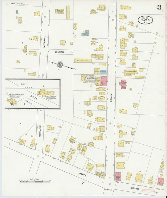 Sanborn Fire Insurance Map from Cato, Cayuga County, New York (1911), Sheet #0003 - Historic Sanborn Fire Insurance Map Print, vintage old map wall art, antique decor, genealogy gift, New York New York map