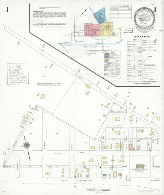 Sanborn Fire Insurance Map from Vidalia, Concordia Parish, Louisiana. (1942) – Historic Sanborn Fire Insurance Map Print
