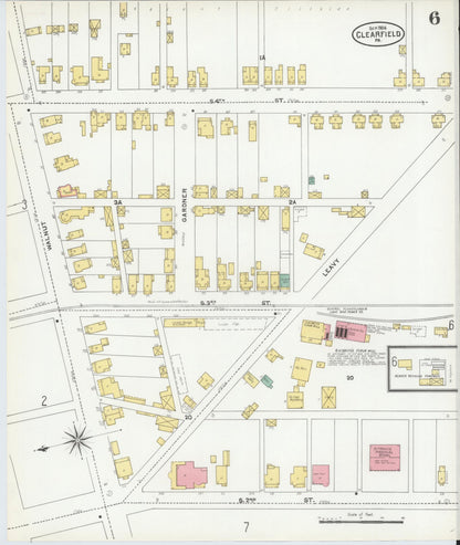 Sanborn Fire Insurance Map from Clearfield, Clearfield County, Pennsylvania (1904), Sheet #0006 - Complete Map Set gallery image, historic Sanborn map, vintage wall art, Pennsylvania Pennsylvania