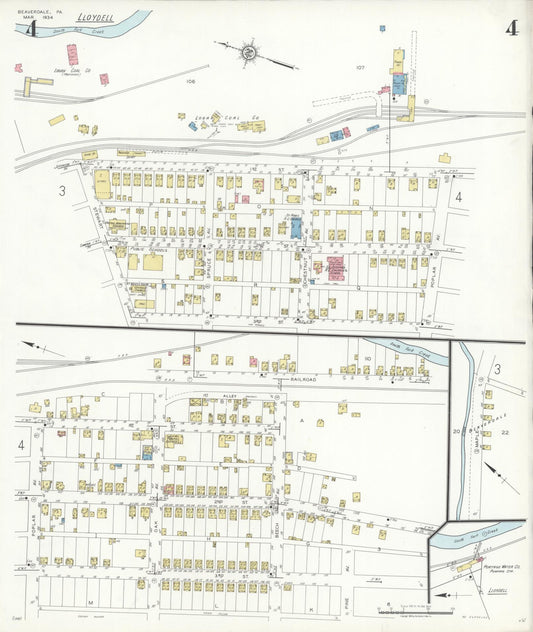 Sanborn Fire Insurance Map from Beaverdale, Cambria County, Pennsylvania (1934), Sheet #0004 - Historic Sanborn Fire Insurance Map Print, vintage old map wall art, antique decor, genealogy gift, Pennsylvania Pennsylvania map