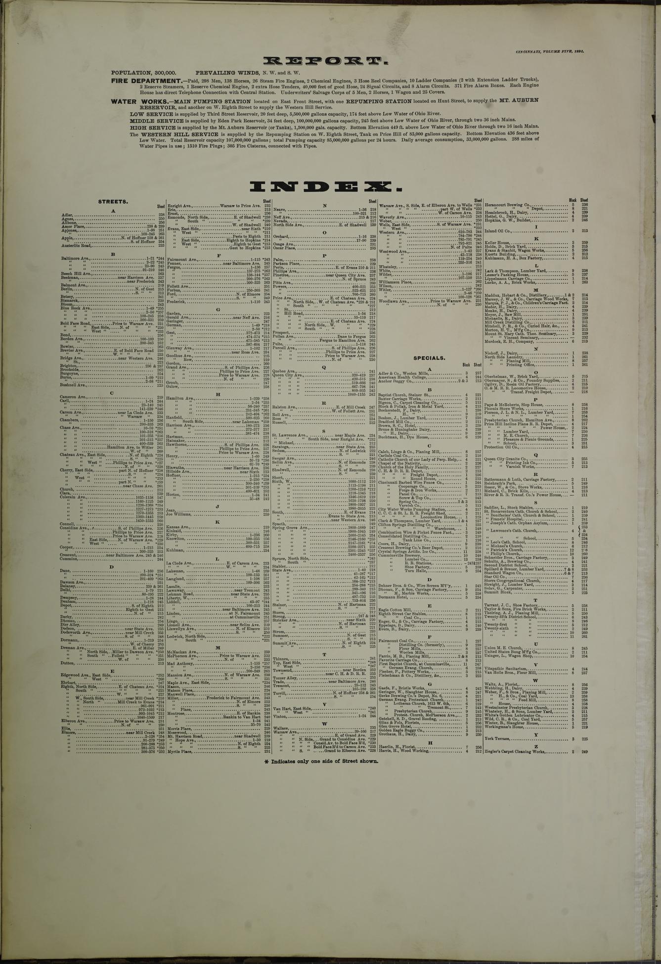 Sanborn Fire Insurance Map from Cincinnati, Hamilton County, Ohio (1891), Sheet #0001 - Complete Map Set gallery image, historic Sanborn map, vintage wall art, Ohio Ohio