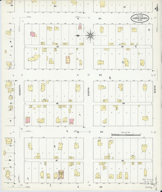 Sanborn Fire Insurance Map from Lanesboro, Fillmore County, Minnesota (1909), Sheet #0004 - Historic Sanborn Fire Insurance Map Print, vintage old map wall art, antique decor, genealogy gift, Minnesota Minnesota map