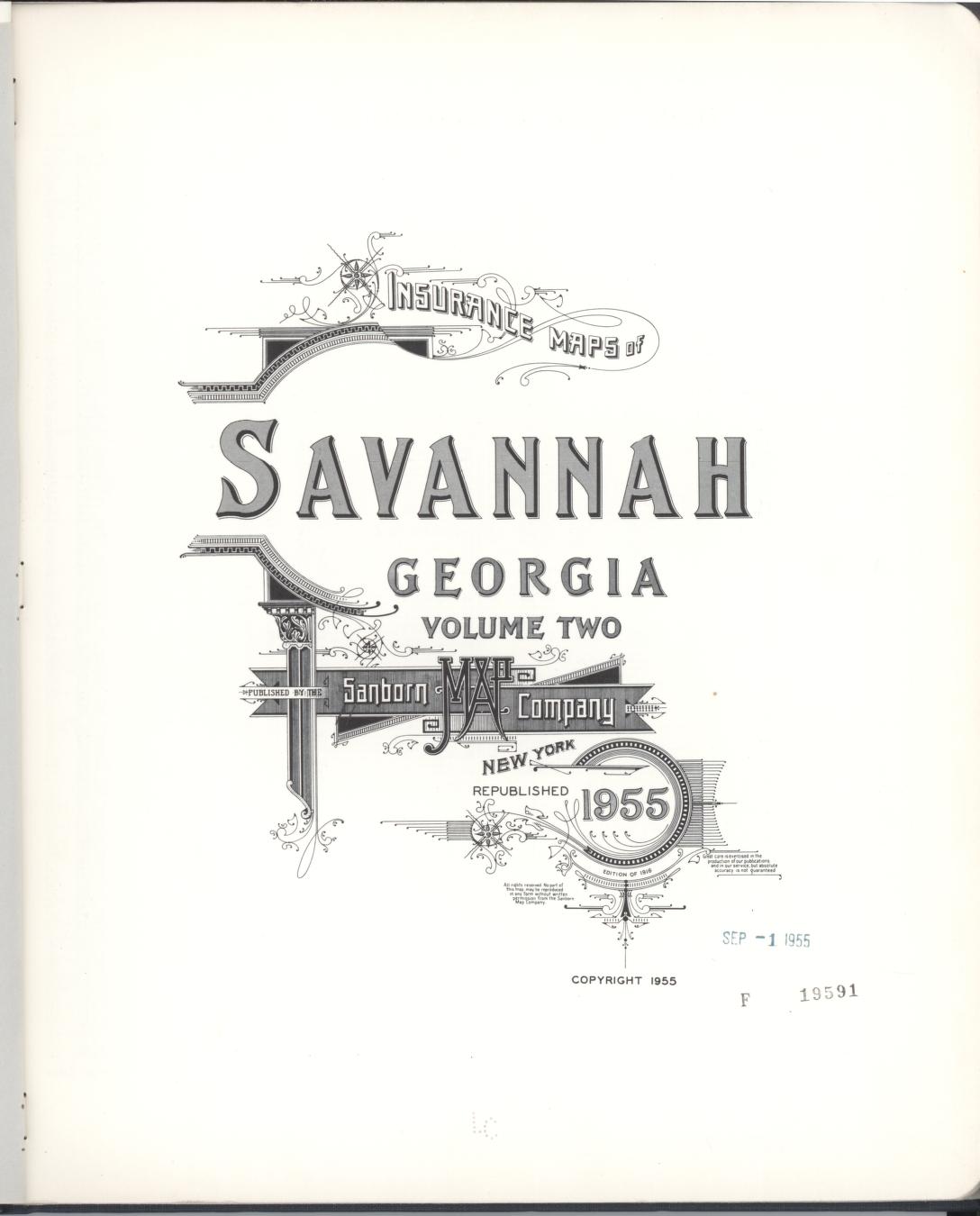 Sanborn Fire Insurance Map from Savannah, Chatham County, Georgia (1955), Sheet #0001 - Complete Map Set gallery image, historic Sanborn map, vintage wall art, Georgia Georgia