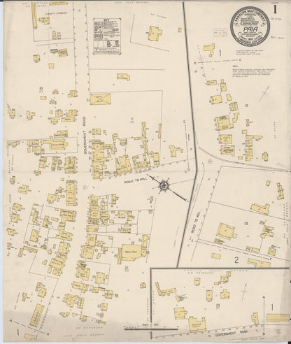 Sanborn Fire Insurance Map from Paia, Maui County, Hawaii (1914), Sheet #0001 - Historic Sanborn Fire Insurance Map Print, vintage old map wall art, antique decor, genealogy gift, Hawaii Hawaii map