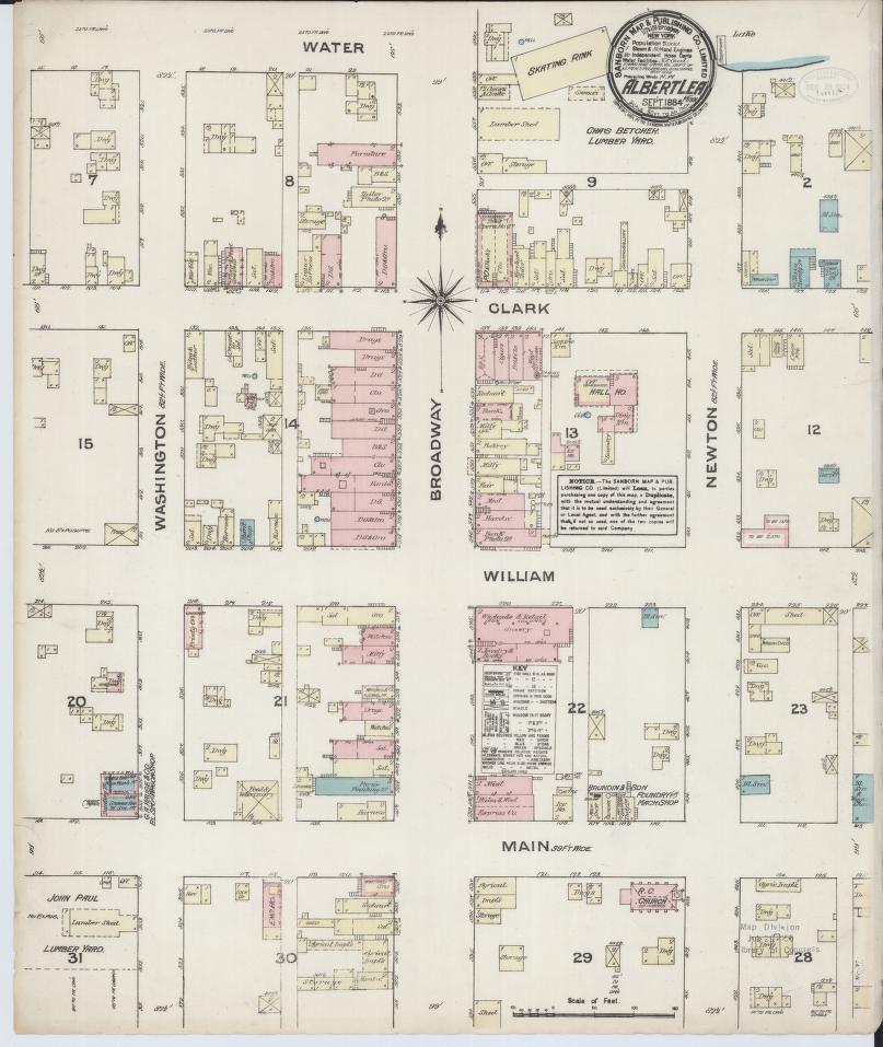 Sanborn Fire Insurance Map from Albert Lea, Freeborn County, Minnesota. (1884) – Map View