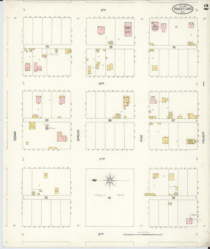 Sanborn Fire Insurance Map from Wheatland, Platte County, Wyoming (1903), Sheet #0002 - Complete Map Set gallery image, historic Sanborn map, vintage wall art, Wyoming Wyoming