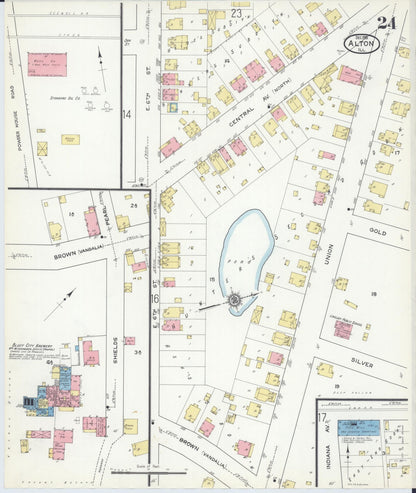 Sanborn Fire Insurance Map from Alton, Madison County, Illinois (1915), Sheet #0024 - Complete Map Set gallery image, historic Sanborn map, vintage wall art, Illinois Illinois
