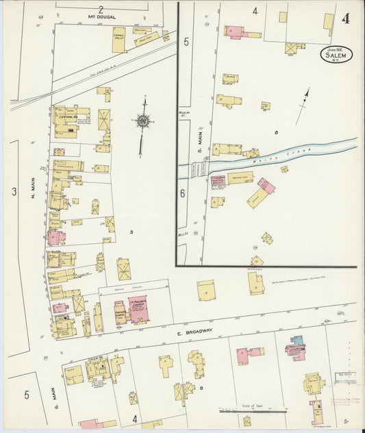 Sanborn Fire Insurance Map from Salem, Washington County, New York (1912), Sheet #0004 - Historic Sanborn Fire Insurance Map Print, vintage old map wall art, antique decor, genealogy gift, New York New York map