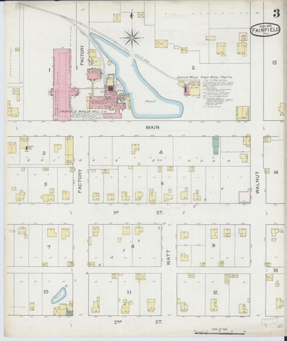 Sanborn Fire Insurance Map from Fairfield, Wayne County, Illinois (1893), Sheet #0003 - Historic Sanborn Fire Insurance Map Print, vintage old map wall art, antique decor, genealogy gift, Illinois Illinois map