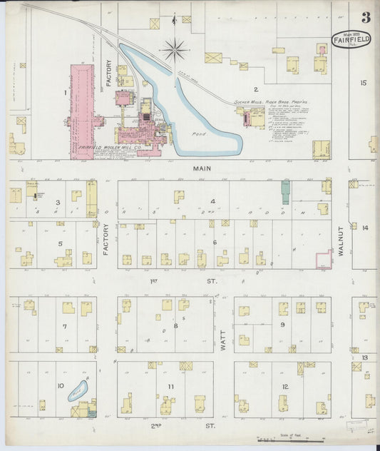 Sanborn Fire Insurance Map from Fairfield, Wayne County, Illinois (1893), Sheet #0003 - Historic Sanborn Fire Insurance Map Print, vintage old map wall art, antique decor, genealogy gift, Illinois Illinois map