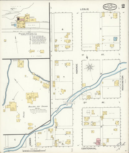 Sanborn Fire Insurance Map from Boulder, Jefferson County, Montana (1892), Sheet #0002 - Complete Map Set gallery image, historic Sanborn map, vintage wall art, Montana Montana