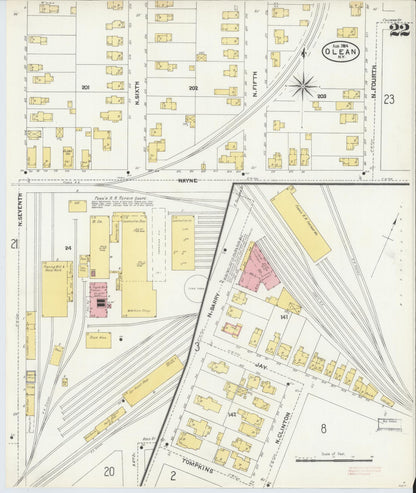 Sanborn Fire Insurance Map from Olean, Cattaraugus County, New York (1904), Sheet #0022 - Complete Map Set gallery image, historic Sanborn map, vintage wall art, New York New York