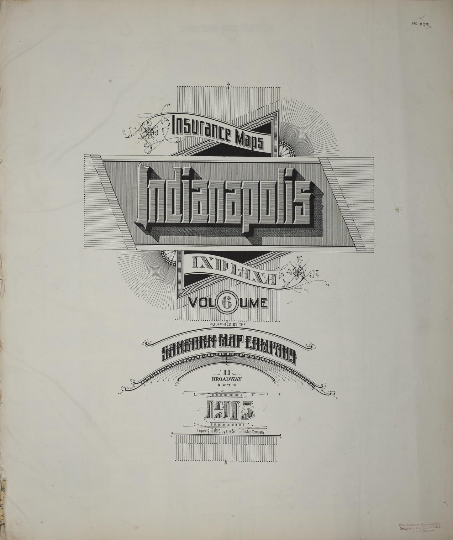 Sanborn Fire Insurance Map from Indianapolis, Marion County, Indiana (1915), Sheet #0001 - Complete Map Set gallery image, historic Sanborn map, vintage wall art, Indiana Indiana