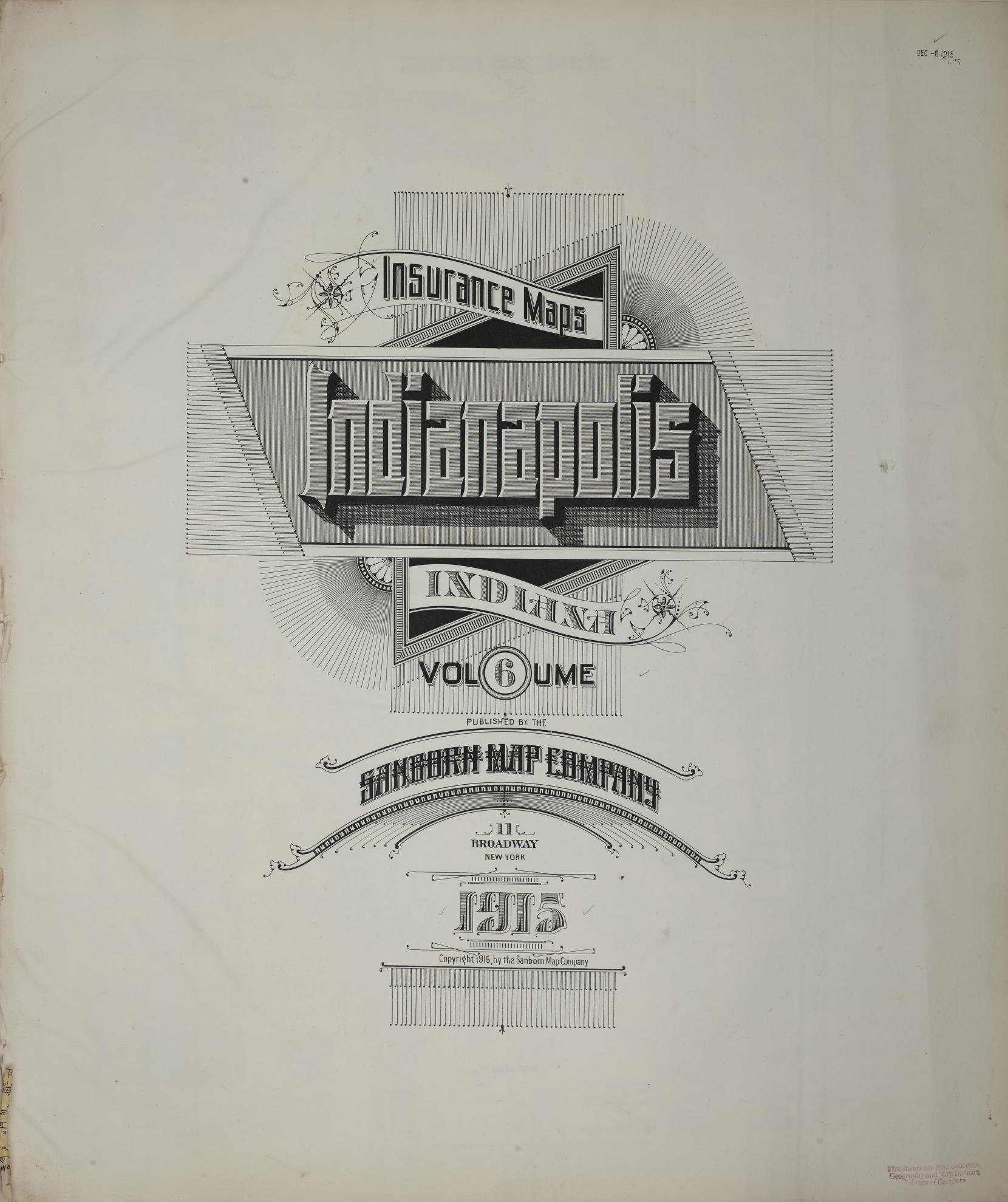 Sanborn Fire Insurance Map from Indianapolis, Marion County, Indiana (1915), Sheet #0001 - Complete Map Set gallery image, historic Sanborn map, vintage wall art, Indiana Indiana