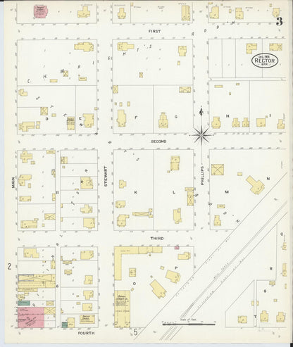 Sanborn Fire Insurance Map from Rector, Clay County, Arkansas (1908), Sheet #0003 - Complete Map Set gallery image, historic Sanborn map, vintage wall art, Arkansas Arkansas
