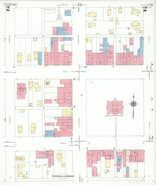 Sanborn Fire Insurance Map from Carthage, Hancock County, Illinois (1943), Sheet #0002 - Historic Sanborn Fire Insurance Map Print, vintage old map wall art, antique decor, genealogy gift, Illinois Illinois map